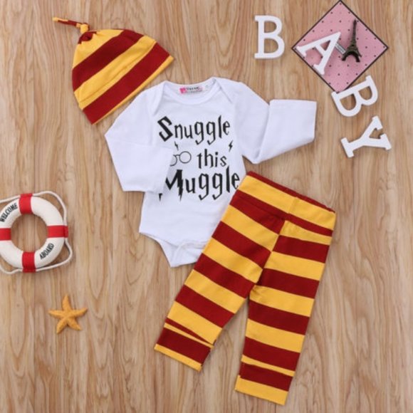 Girl girls boy boys baby toddler Harry Potter outfit onesie pants hat cute new - Picture 2 of 4